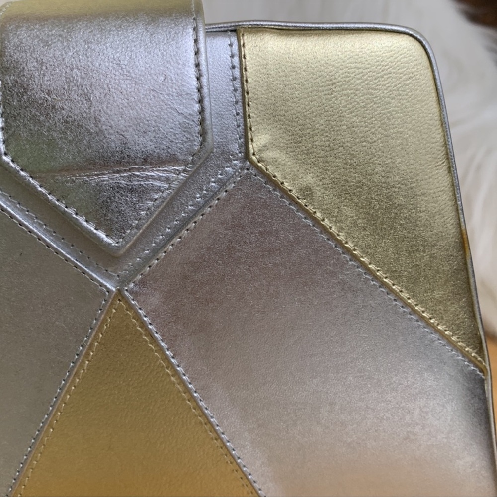 Vintage Barbara Bolan Metallic Ombre Geometric Shoulder Bag - Picture 5 of 16